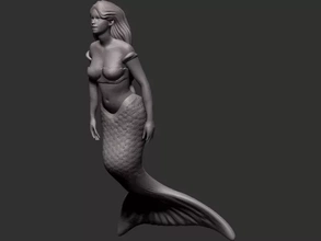 sirena 3d impresión modelo trío mujer niña sexy personaje mar 3d print model - Mito3D