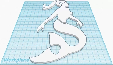mermaid pony tail & heart fin 3d printing model - threeding 3d print model - Mito3D