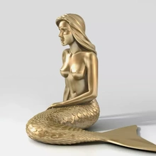 mermaid sculpture 3d printing model - threeding sitting 3d print model - Mito3D