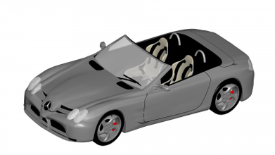mersedes slr motors & transport 3D printing model, file, printable design, 3d print, Mersedes SLR 3d print model - Mito3D