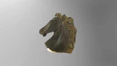 metal replica greek horse head 3d printing model - threeding ancient history 3d print model - Mito3D