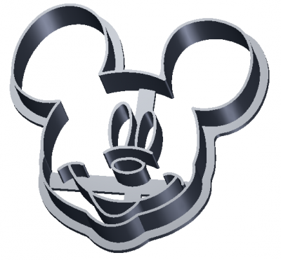 mickey-mouse-Ausstecher home office & Garten 3D-Druck-Modell, 3D-Druck-Datei, 3D-druckbares Modell, 3D-Druck, design, 3d-print, Micky, Minnie, Disney, cookie, cookie-cutter 3D print model - Mito3D