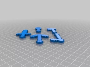 Minecraft herramientas llavero agujero 3d impresión modelo trío 3d print model - Mito3D