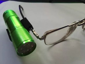 Mini Fackel montieren Brille 3d Drucken Modell dreiding Beleuchtung Taschenlampe 3d print model - Mito3D