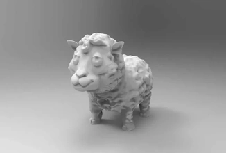 miniatura ovelha 3d impressão modelo trio arte animal printing figura 3d print model - Mito3D
