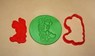 minnie mouse - cookie cutter 3d printing model threeding form kitchen dining cooking biscuit dough bake pla baking tasty implements 3d print model - Mito3D
