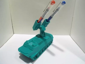 missiles launcher pen & pencil holder m2 3d printing model - threeding military office tank print gadget desktop 3d print model - Mito3D