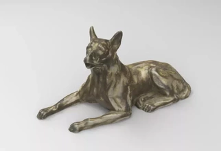 Modell Metall Figur Dobermann Hund 3d Drucken dreiding Kunst Design Sam 3d print model - Mito3D