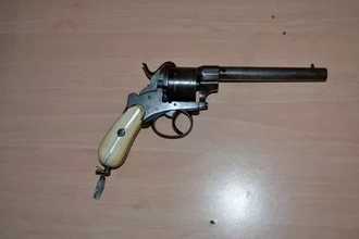 model revolver telefoni ivan popov 3d printing - threeding antiques military museum history national 3d print model - Mito3D