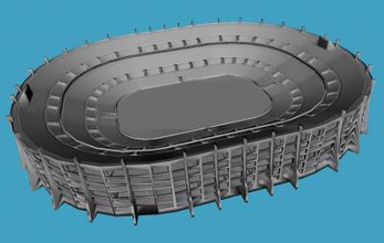 modelo de estádio arquitetura 3D impressão, a impressão arquivo design, 3d, estádio, arquitetura, construção, públicas, esporte 3d print model - Mito3D