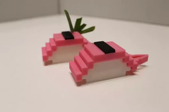 modulaire Nigiri écrevisse algue Sushi 3d impression modèle trio jouet lego aliments Japon Japonais restaurant minimaliste 3d print model - Mito3D