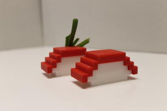 modular nigiri sushi art 3D printing model, file, printable design, 3d print, sushi, nigiri, modular, japanese, japan, restaurant, toy, lego, creativity, minimalist, food, 3d print model - Mito3D