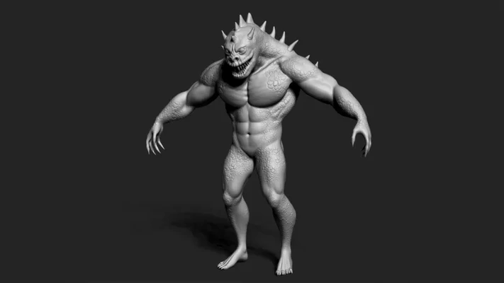 canavar 3d baskı model üçleme etiketleri heykel karakter mücevher 3dmodel zbrush 3d print model - Mito3D