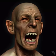monster shout 3d printing model - threeding anatomy face vampire sculputre 3d print model - Mito3D