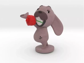 moche fb autocollant 3d impression modèle trio dessin animé Facebook toon chien 3d print model - Mito3D