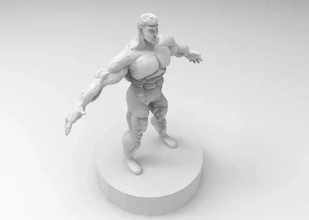 músculo masculino personaje 3d impresión modelo trío 3d print model - Mito3D