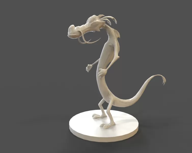 mushu 3d stampa modello treding scultura stilizzato cartone animato disney miniatura mia arte 3D print model - Mito3D