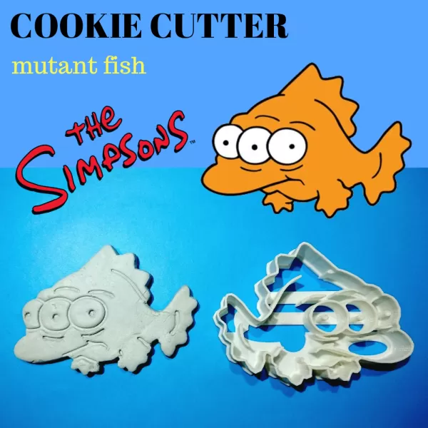 mutant fish simpsons cookie 3d printing model - threeding 3dlito galleta pez 3D print model - Mito3D