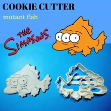 mutant fish simpsons cookie 3d printing model - threeding 3dlito galleta pez 3d print model - Mito3D