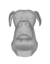 museau allemand boxeur 3d impression modèle trio chien 3d print model - Mito3D