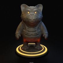 miope gatito Arte escultura juguete decoración 3d print model - Mito3D