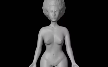 naked woman hairstyle 3d printing model - threeding girl sexy hair 3d print model - Mito3D