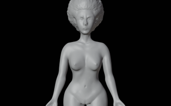 nu mulher Penteado 3D impressão modelo Arquivo imprimível Projeto 3d hairstyle girl sexy hair 3d print model - Mito3D