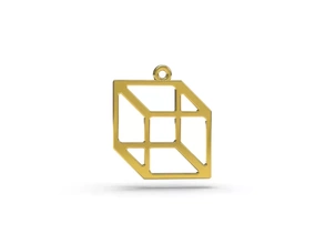 necker cube pendentif 3d impression modèle trio 3d print model - Mito3D