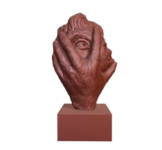 sinirli 3d baskı model üçleme heykel el korku portreler 3d print model - Mito3D