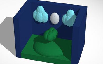 noche de la montaña solitaria naturaleza 3D modelo impresión, impresión en archivo, imprimibles 3D, diseño 3d, noche, nube, nubes, árboles, montaña, montañas, luna, modelo, modelos, 3d print model - Mito3D