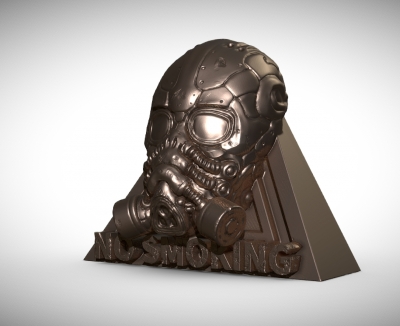 no smoking home office & garden 3D printing model, file, printable design, 3d print, WARNING,SMOKING,GASMASK,STEAMPUNK,SCULPT, 3D print model - Mito3D