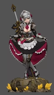 noelle 3d printed statue printing model art figurine sculpture design craft anime fanart character 3d-print collectible cosplay digital gaming fanmade limitededition genshin 3d print model - Mito3D