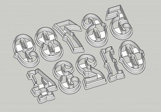 numbers western font 3d home office & garden 3D printing model, file, printable design, print, cookiecutter number stl model print 3dprinter cutter kitchen diy hobby gingerbread mold 3d print model - Mito3D
