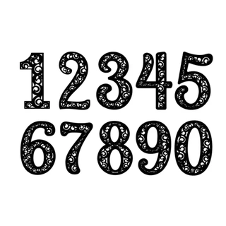 sayısal Sanat 2d numara 3d baskı model mektup fondan işaretleyici zarafet kopya sayılar tasarım ev yazı tipi alfasayısal dekorasyon dekor 0 1 2 3 4 5 6 7 8 9 3d print model - Mito3D