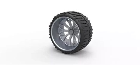 fuori strada ruota sollevato camion 2 3d stampa modello treding veicolo giocattolo stampabile Stampa pneumatico pressofuso ridimensionato widewheel largo 3d print model - Mito3D