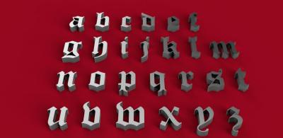 old english font lowercase 3d letters stl file toys games & hobby 3D printing model, file, printable design, print, 3dletter, 3dletters, type, decoration, words, other, gadgets, agency, fonts, language, sign, symbol, letter, stlfile, 3dmodel, 3dprint, alphabet, letters, font, text 3d print model - Mito3D