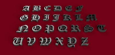 old english font uppercase 3d letters stl file toys games & hobby 3D printing model, file, printable design, print, 3dletter, 3dletters, type, decoration, words, other, gadgets, agency, fonts, language, sign, symbol, letter, stlfile, 3dmodel, 3dprint, alphabet, letters, font, text 3d print model - Mito3D