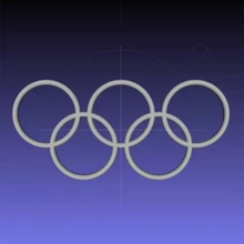 olympique anneaux mur 3d impression modèle trio sport Rio Jeux olympiques compétition 3d print model - Mito3D