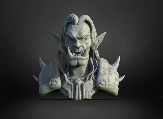 orc bust 3d printing model - threeding tags sculpture statue monster creature ogre mythology 3d print model - Mito3D