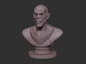orc bust 3d printing model - threeding creature warrior fantasy magic evil goblin humanoid warcraft lord rings savage wounded scar 3d print model - Mito3D