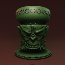orc head cup art sculpture toy 3d print model - Mito3D