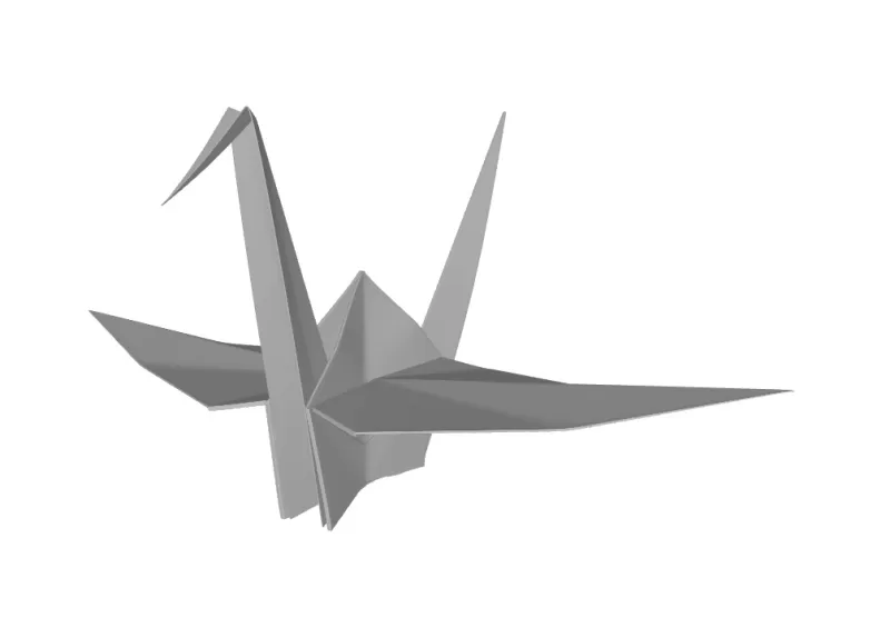 origami paper crane 3d printing model - threeding 3D print model - Mito3D