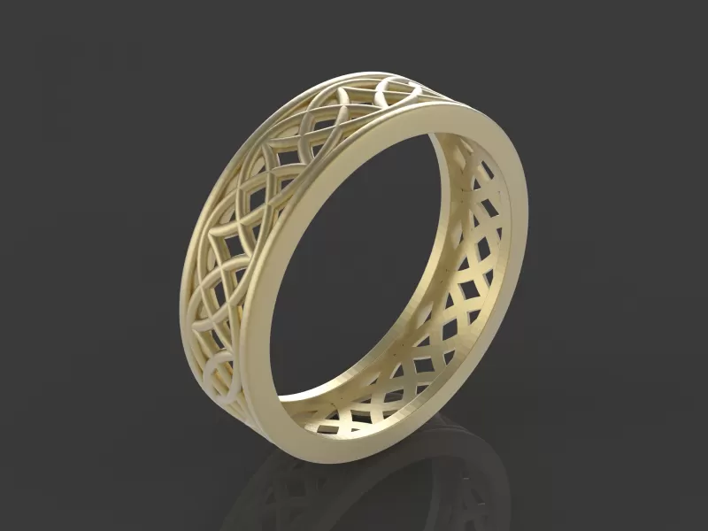 ornamento anillo 3d impresión modelo trío 3D print model - Mito3D