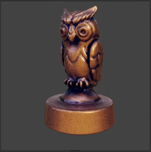 hibou supporter 3d impression modèle trio art sculpture jouet décor 3D print model - Mito3D