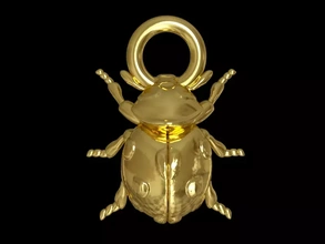 pandora coccinella 3d stampa modello treding pendente collana insetto oro gioielleria 3d print model - Mito3D