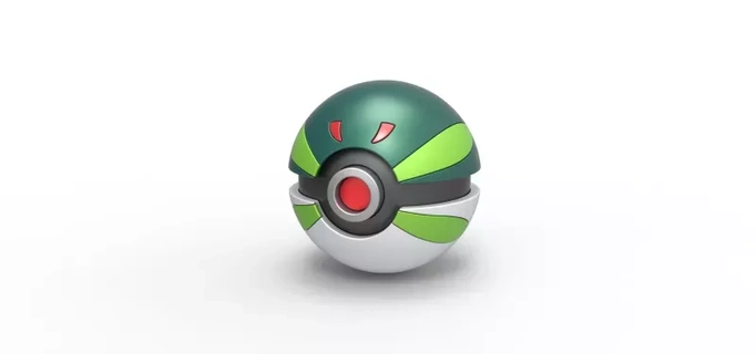 parque bola 3d impressão modelo brinquedo recipiente imprimível anime Pokémon pokebola conceito futebol 3d print model - Mito3D