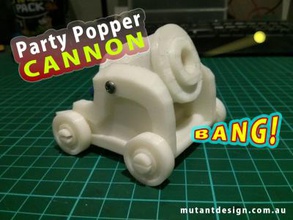 party popper cannon toys games & hobby 3D printing model, file, printable design, 3d print, party, popper, cannon, mortar, artillery, gun, bb, airsoft, shoot, weapon, explosive, bang, 3d print model - Mito3D