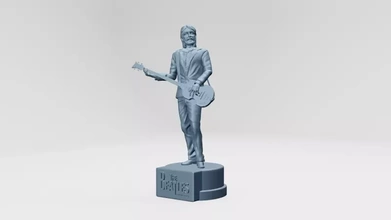 Paulo McCartney Beatles telhado show 3d impressão modelo trio brinquedo imprimível miniatura obj stl pose músico estrela rock figura ação tambor 3d print model - Mito3D