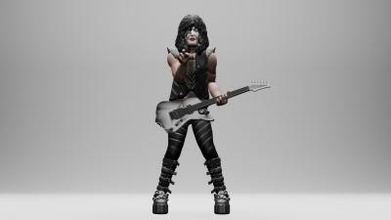 paul stanley kiss - 3dprinting toys games & hobby 3D printing model, file, printable design, 3d print, miniature, figure, actionfigure, kiss, tommy thayer, gene simmons, stanley, eric singer, metal, rock band, music, hair, face, rock, head, kissarmy, heavy, glamour, black, usa, makeup, 3dprinting, ender3, anycubic, stl, obj, rockmusic, logo 3d print model - Mito3D