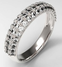 pavimentação do conjunto de metade banda eternidade a moda 3D modelo impressão, impressão arquivo design, 3d, casamento, pulseira, anel, anéis, jóias 3d print model - Mito3D
